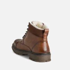 Boots à lacet cognac fourré
