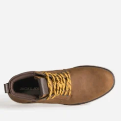 Boots à lacet JACK&JONES marron lacet jaune