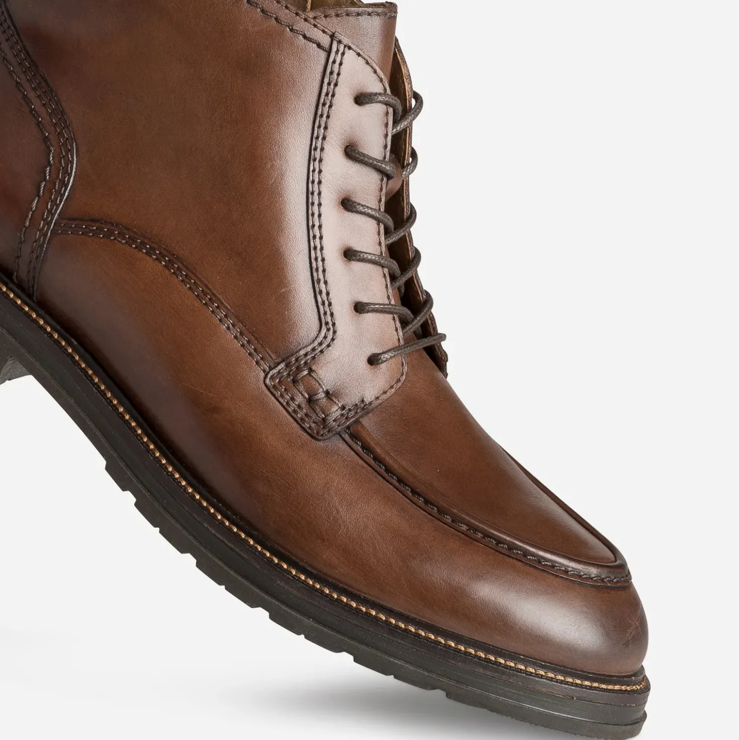 Boots à lacet marron cuir