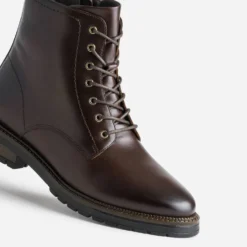 Boots à lacet marron cuir