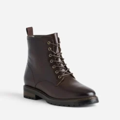 Boots à lacet marron cuir