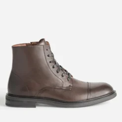 Boots à lacet marron cuir bout droit