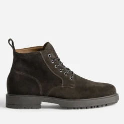 Boots lacet marron cuir velours