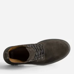 Boots lacet marron cuir velours