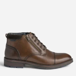 Boots à lacet marron en cuir