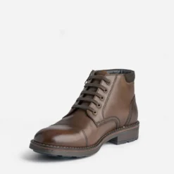 Boots à lacet marron en cuir