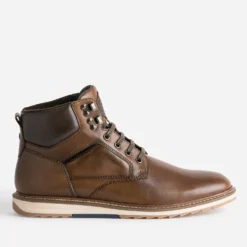 Boots à lacet marron en cuir