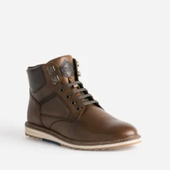 Boots à lacet marron en cuir