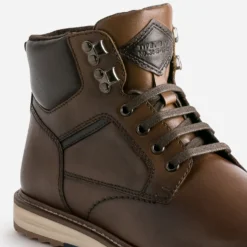 Boots à lacet marron en cuir