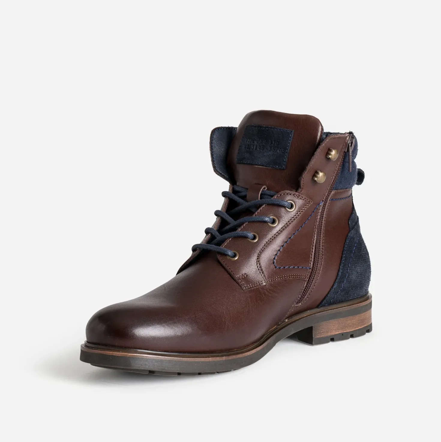 Boots à lacet marron foncé cuir