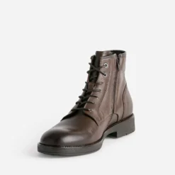 Boots à lacet marron foncé en cuir