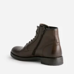 Boots à lacet marron foncé en cuir