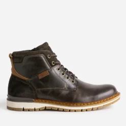 Boots à lacet marron foncé en cuir
