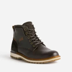 Boots à lacet marron foncé en cuir