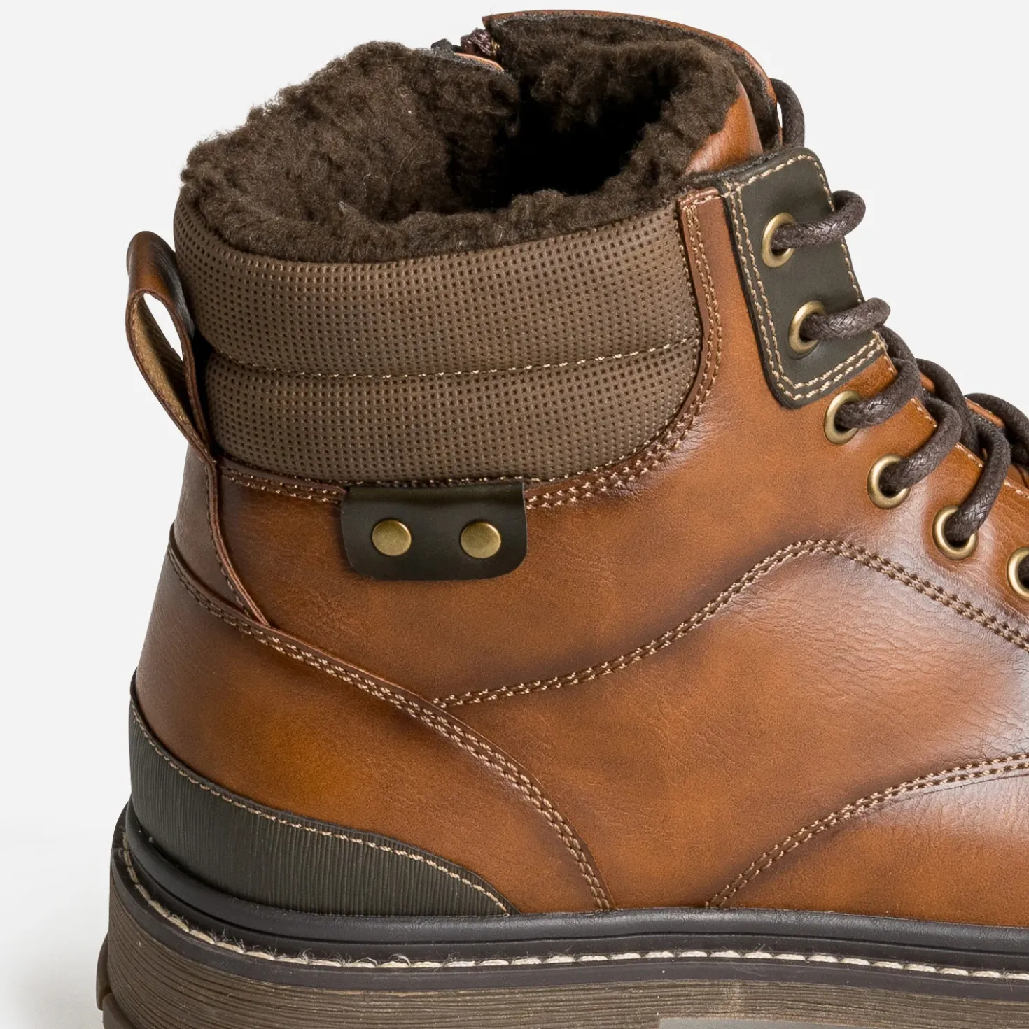 Boots à lacet marron fourré