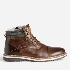 Boots à lacet marron fourré