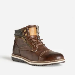 Boots à lacet marron fourré