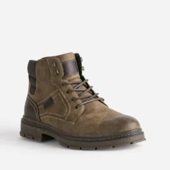 Boots à lacet marron à semelle crantée