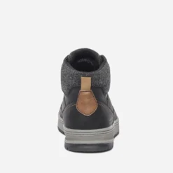Boots à lacet noir avec col textile