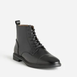 Boots à lacet noir cuir