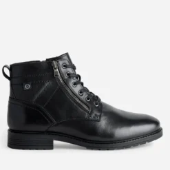 Boots à lacet noir cuir