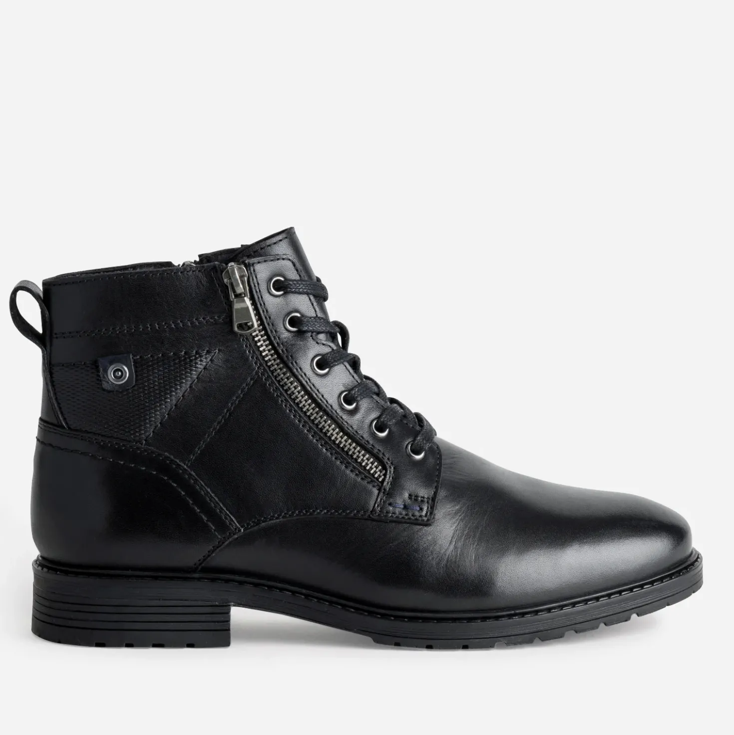 Boots à lacet noir cuir