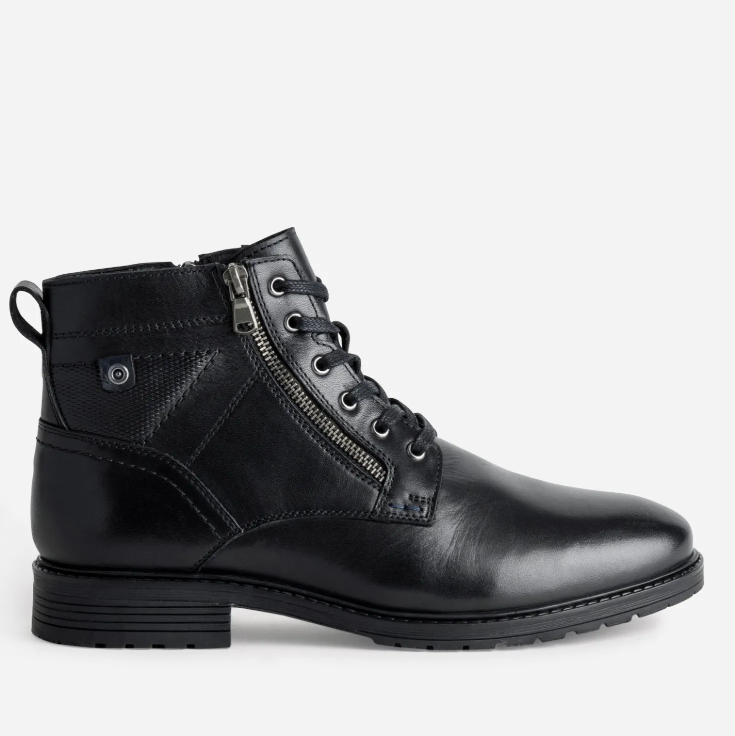Boots à lacet noir cuir