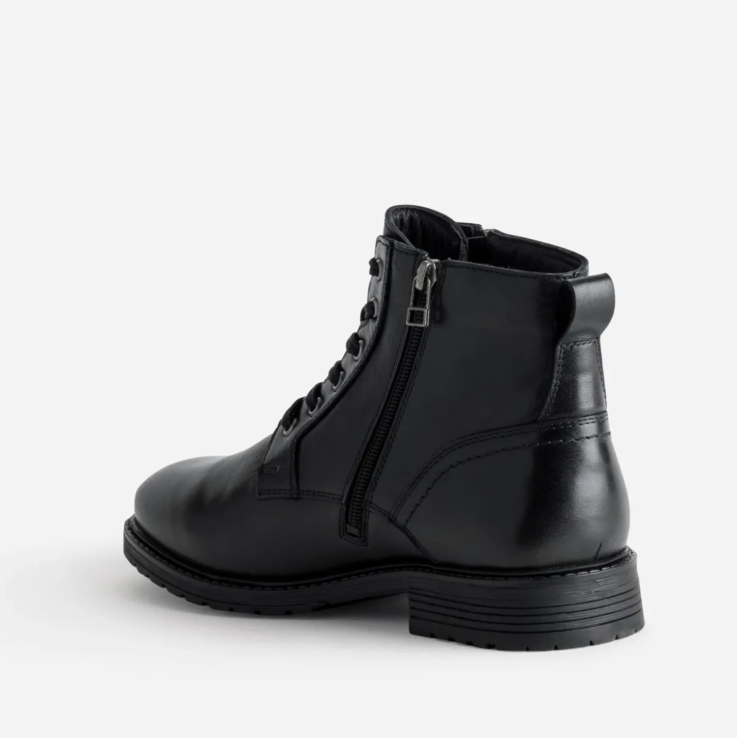 Boots à lacet noir cuir