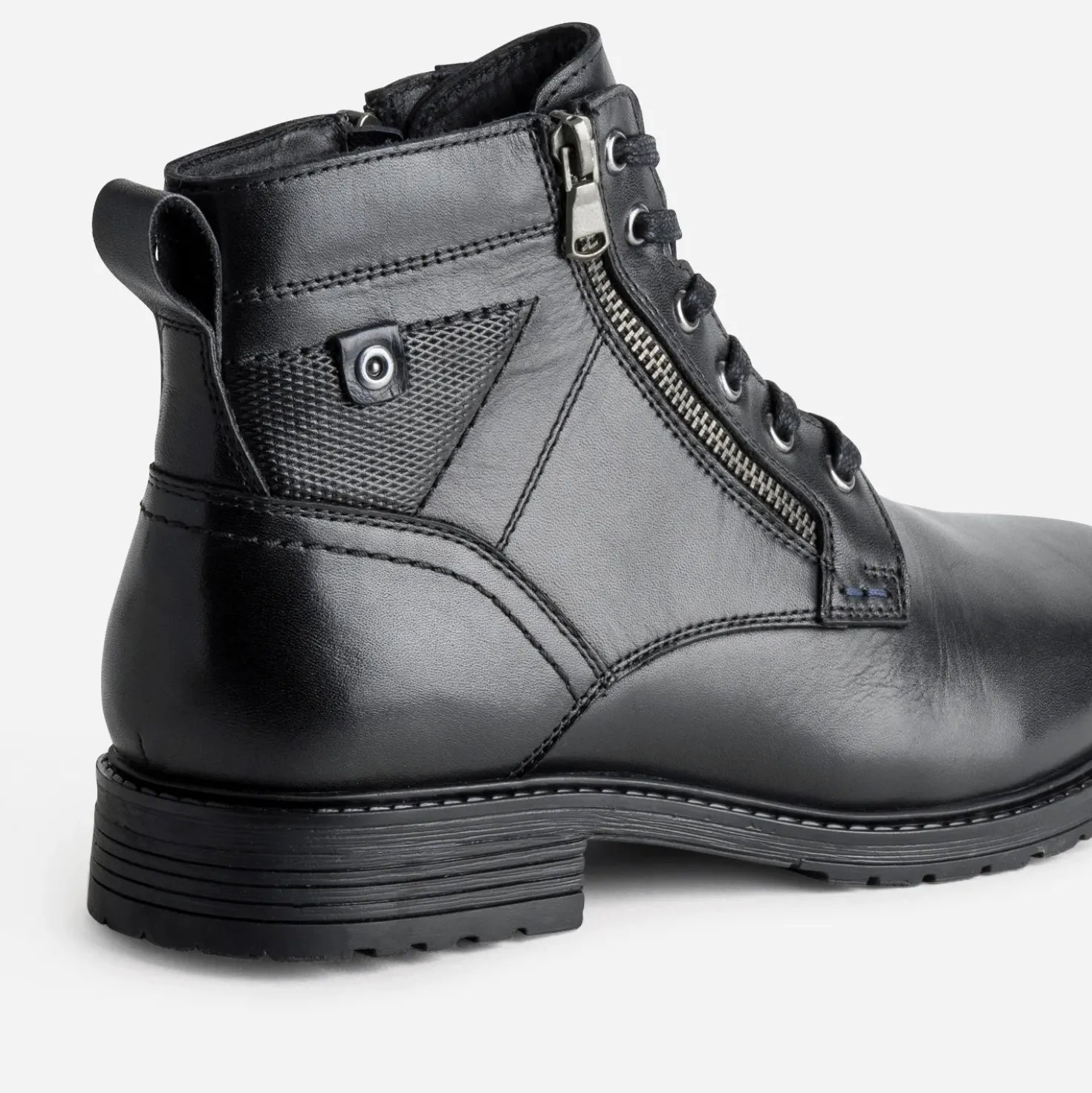 Boots à lacet noir cuir