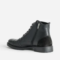 Boots à lacet noir cuir