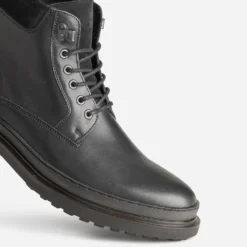Boots à lacet noir cuir