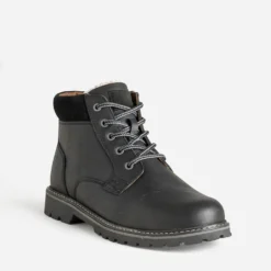 Boots à lacet noir cuir semelle crantée