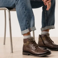 Boots à lacet REDSKINS marron en cuir
