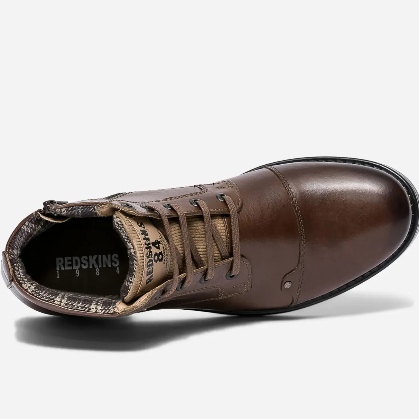 Boots à lacet REDSKINS marron en cuir