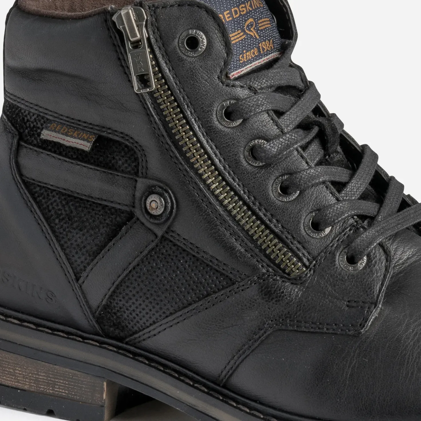 Boots à lacet REDSKINS noir en cuir