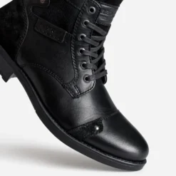Boots à lacet REDSKINS noir en cuir