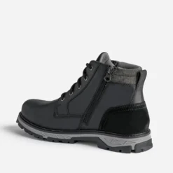 Boots à lacet TBS noir en cuir