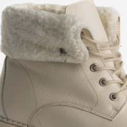 Boots à lacet TEXTO écru en cuir éco-conçu