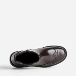Boots marron bout fleuri