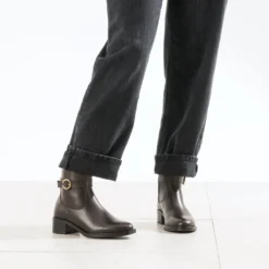 Boots marron cuir avec boucle