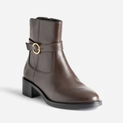 Boots marron cuir avec boucle
