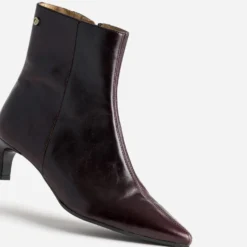Boots marron cuir bout pointu