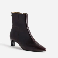 Boots marron cuir bout pointu