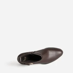Boots marron cuir bride fantaisie