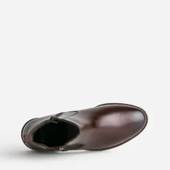 Boots marron cuir patte fantaisie