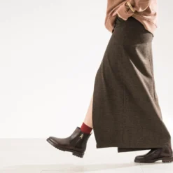 Boots marron cuir patte fantaisie