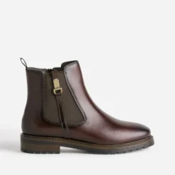 Boots marron cuir patte fantaisie