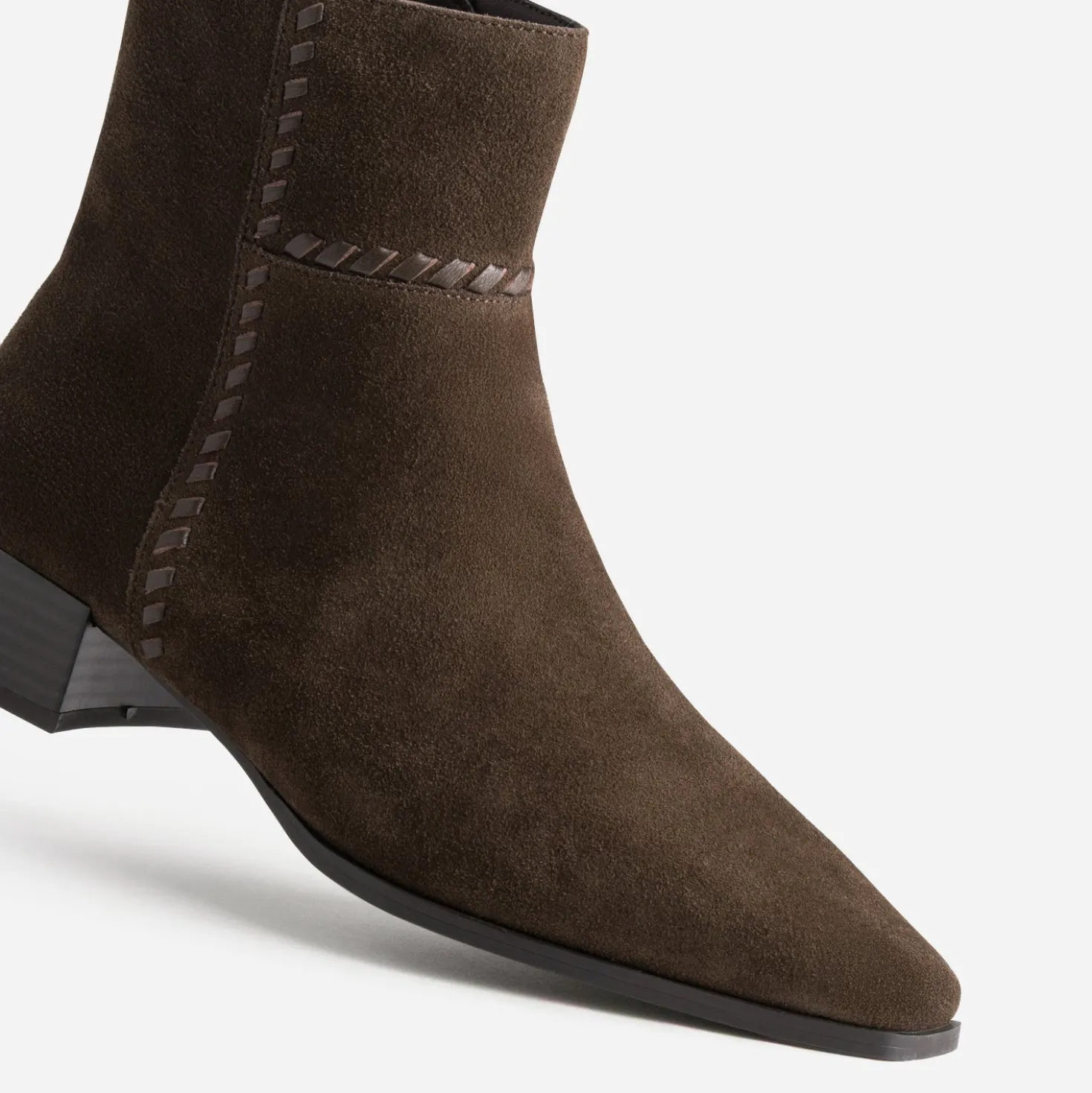 Boots marron cuir velours