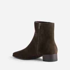 Boots marron cuir velours