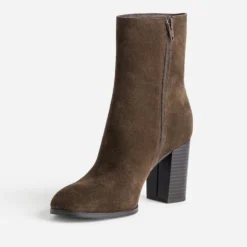 Boots marron cuir velours